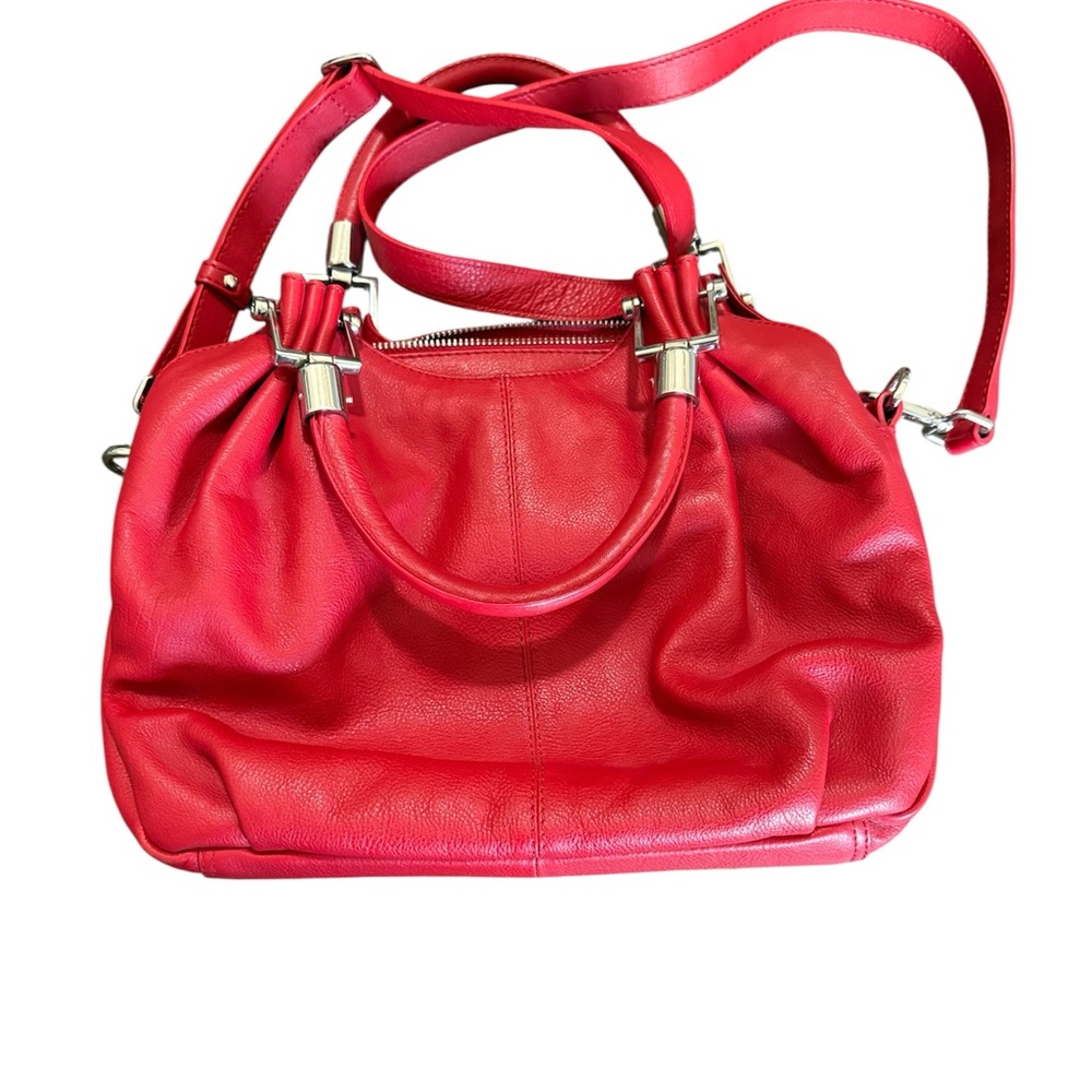 Le Tanneur “Alice” Red Leather Crossbody Purse